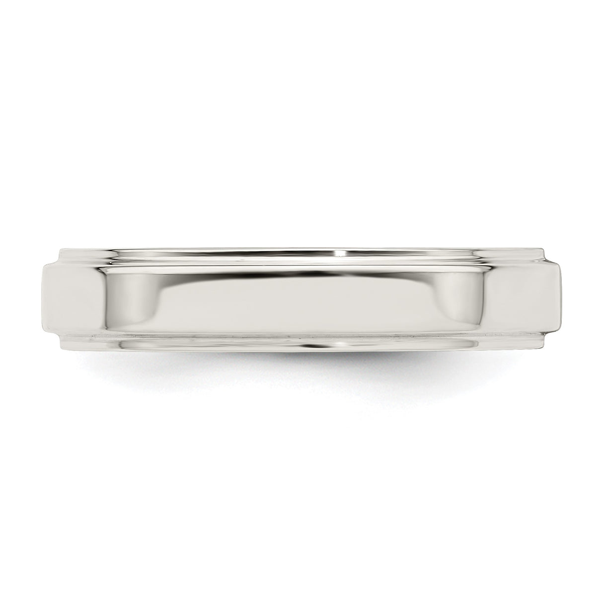 Sterling Silver Flat wedding band ring detail view