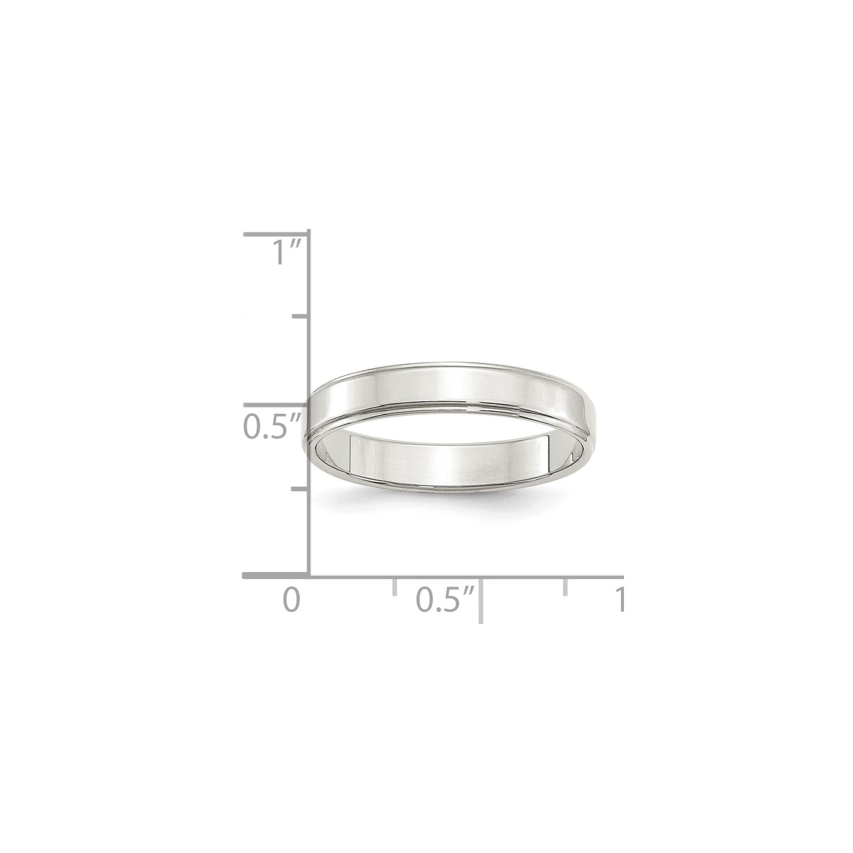 Sterling Silver Flat wedding band ring shown for scale