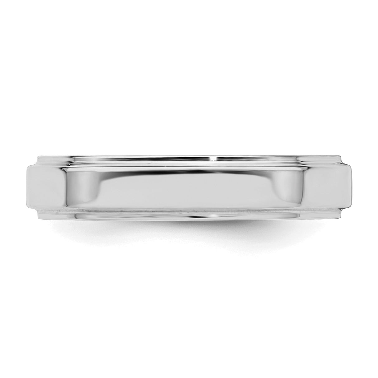 Sterling Silver Flat wedding band ring detail view