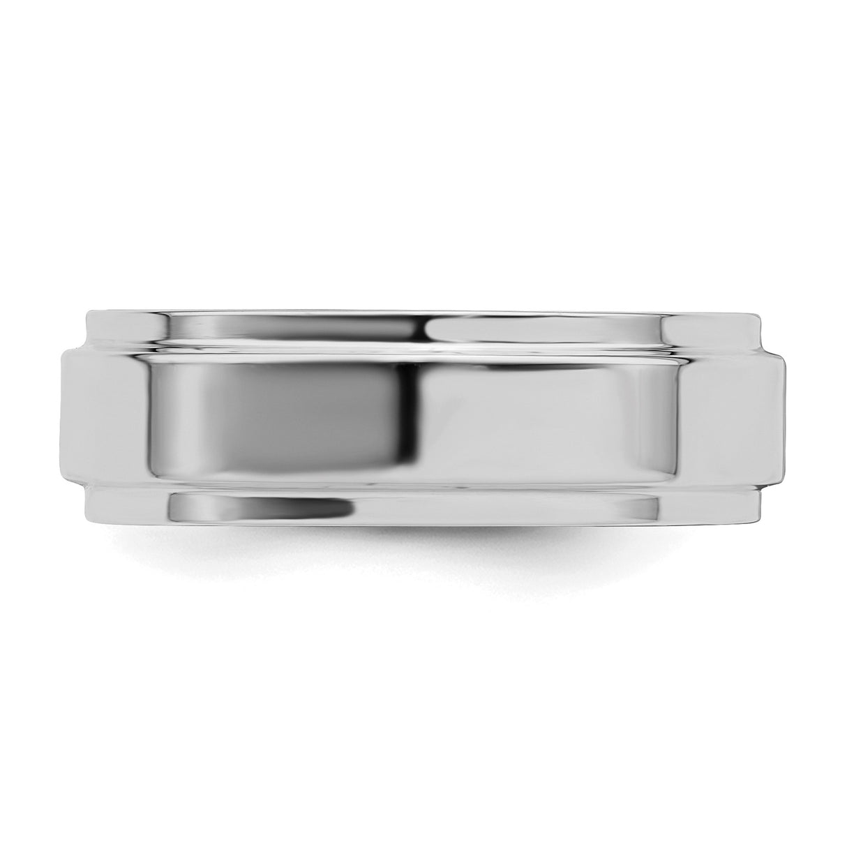 Sterling Silver Flat wedding band ring detail view