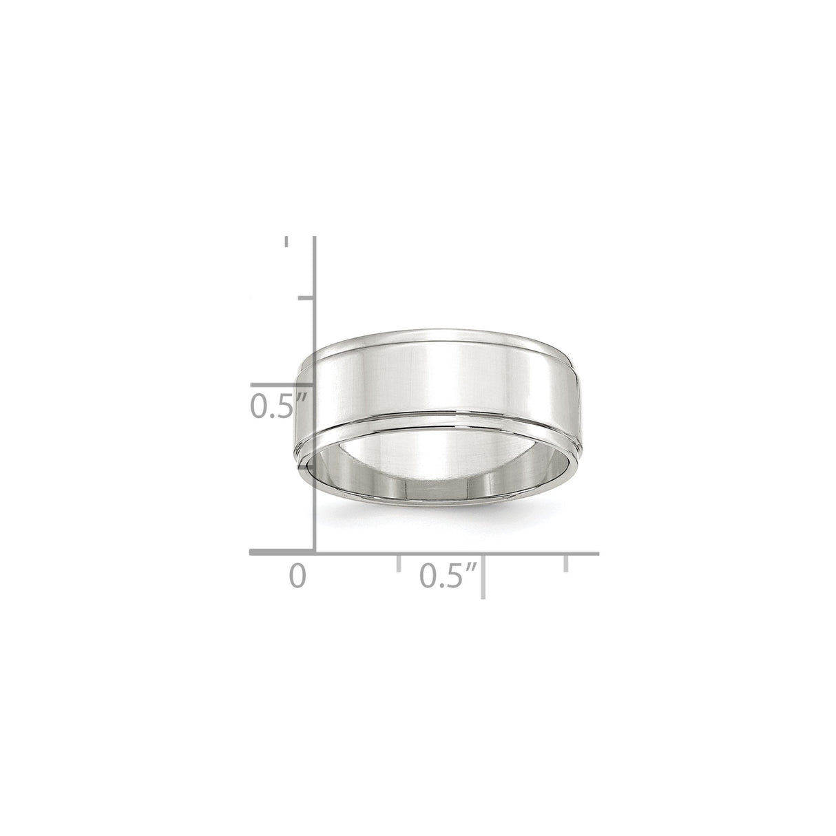 Sterling Silver Flat wedding band ring shown for scale