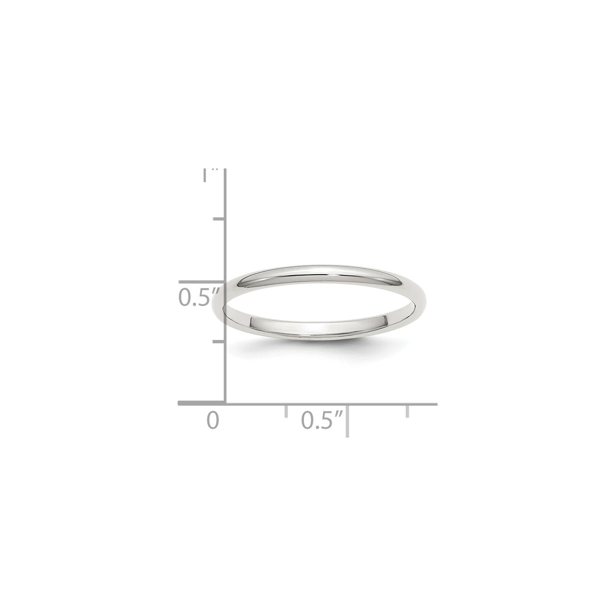 Sterling Silver Domed wedding band ring shown for scale