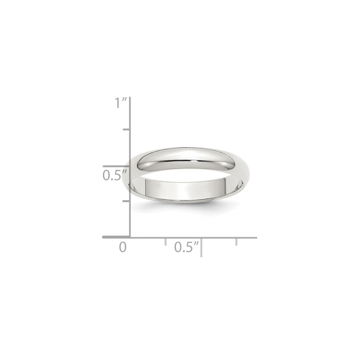 Sterling Silver Domed wedding band ring shown for scale