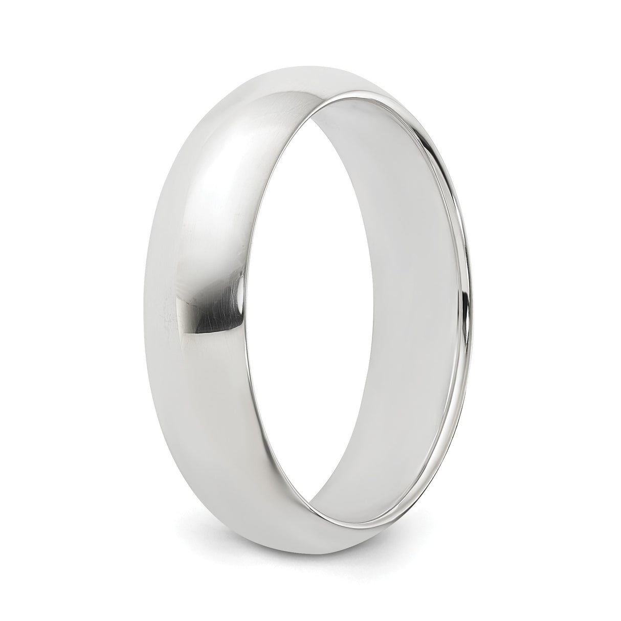 Sterling Silver Domed wedding band ring detail view
