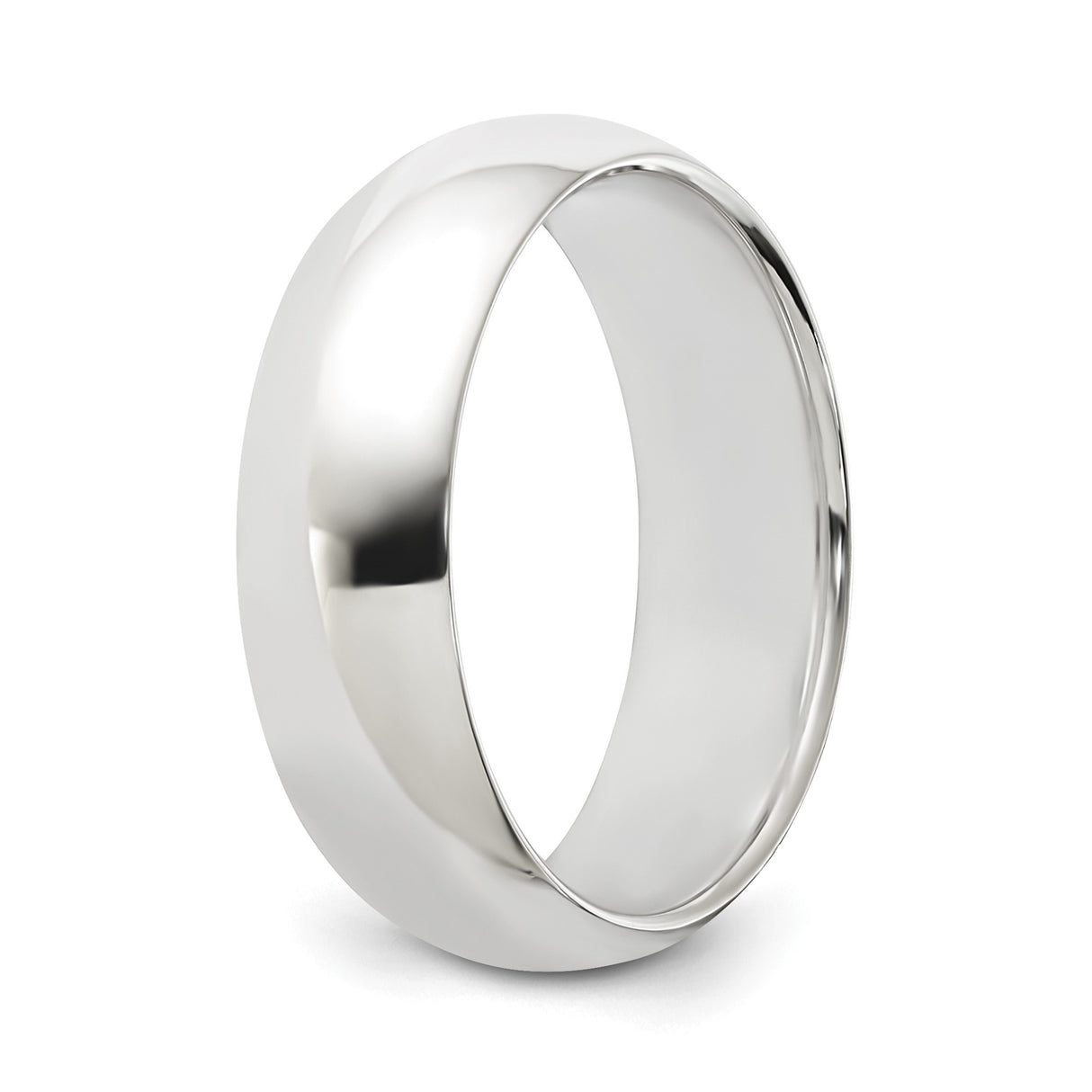 Sterling Silver Domed wedding band ring alternate angle