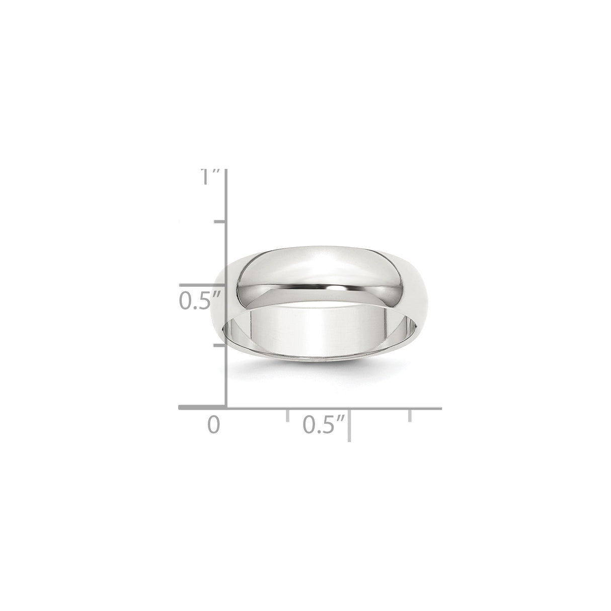 Sterling Silver Domed wedding band ring shown for scale