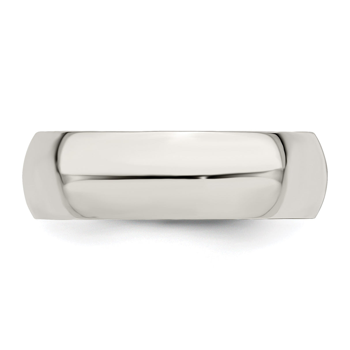 Sterling Silver Domed wedding band ring detail view