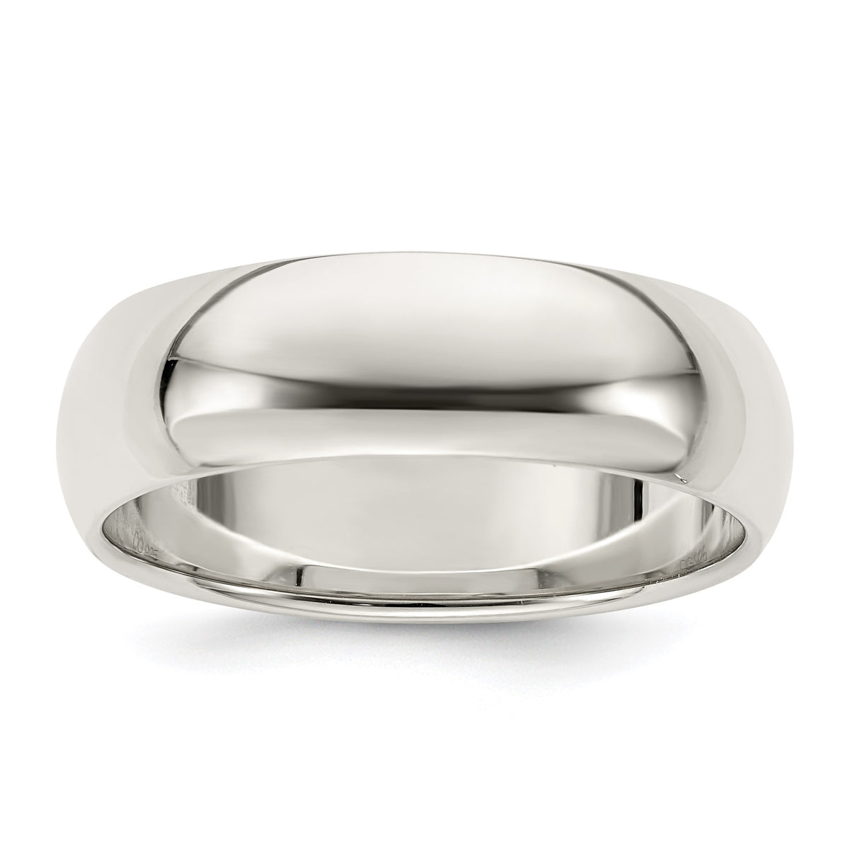 Sterling Silver Domed wedding band ring