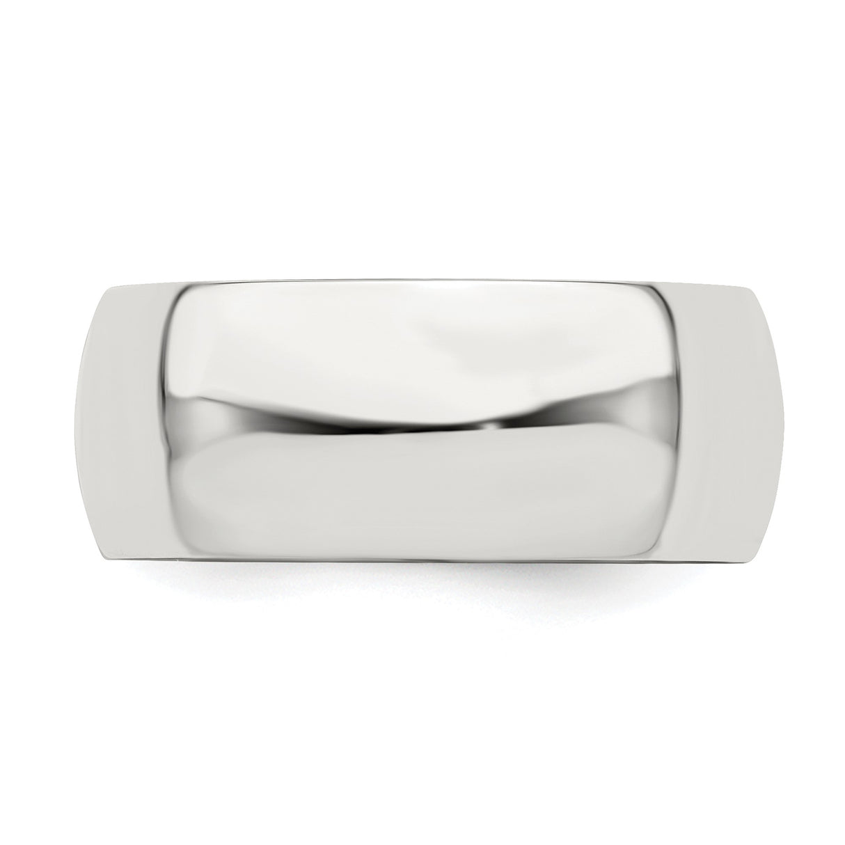 Sterling Silver Domed wedding band ring detail view