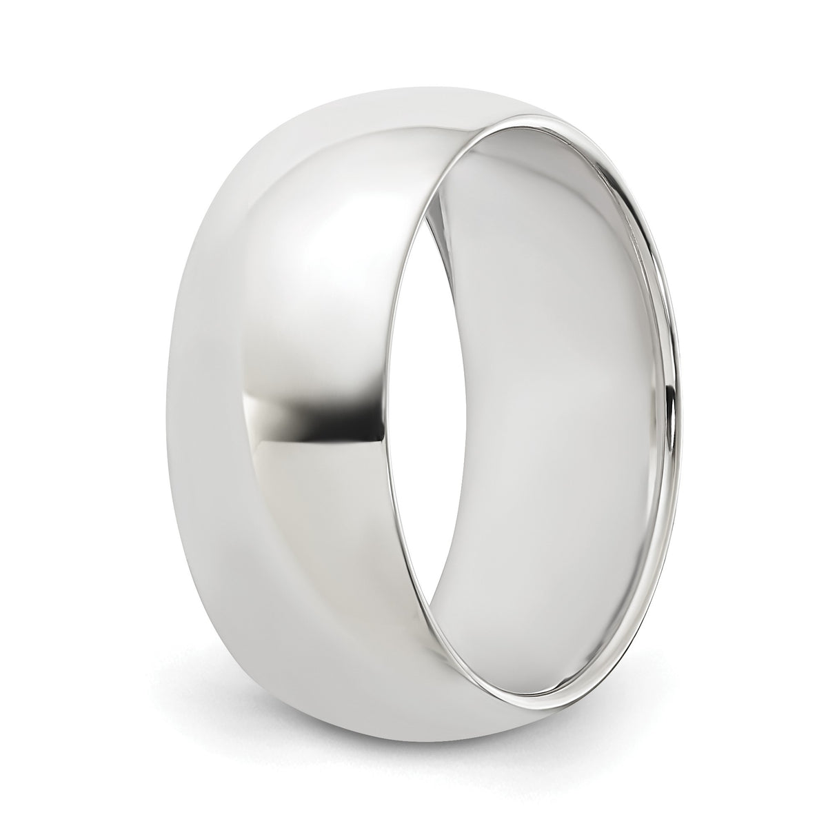 Sterling Silver Domed wedding band ring detail view