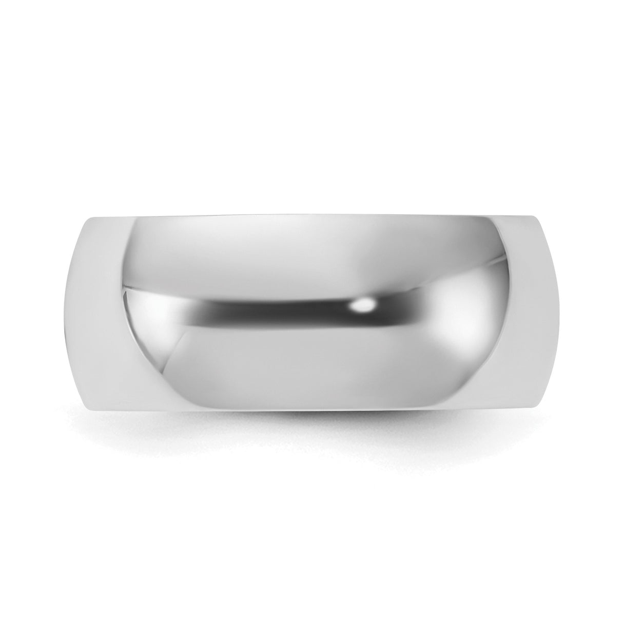 Sterling Silver Domed wedding band ring detail view