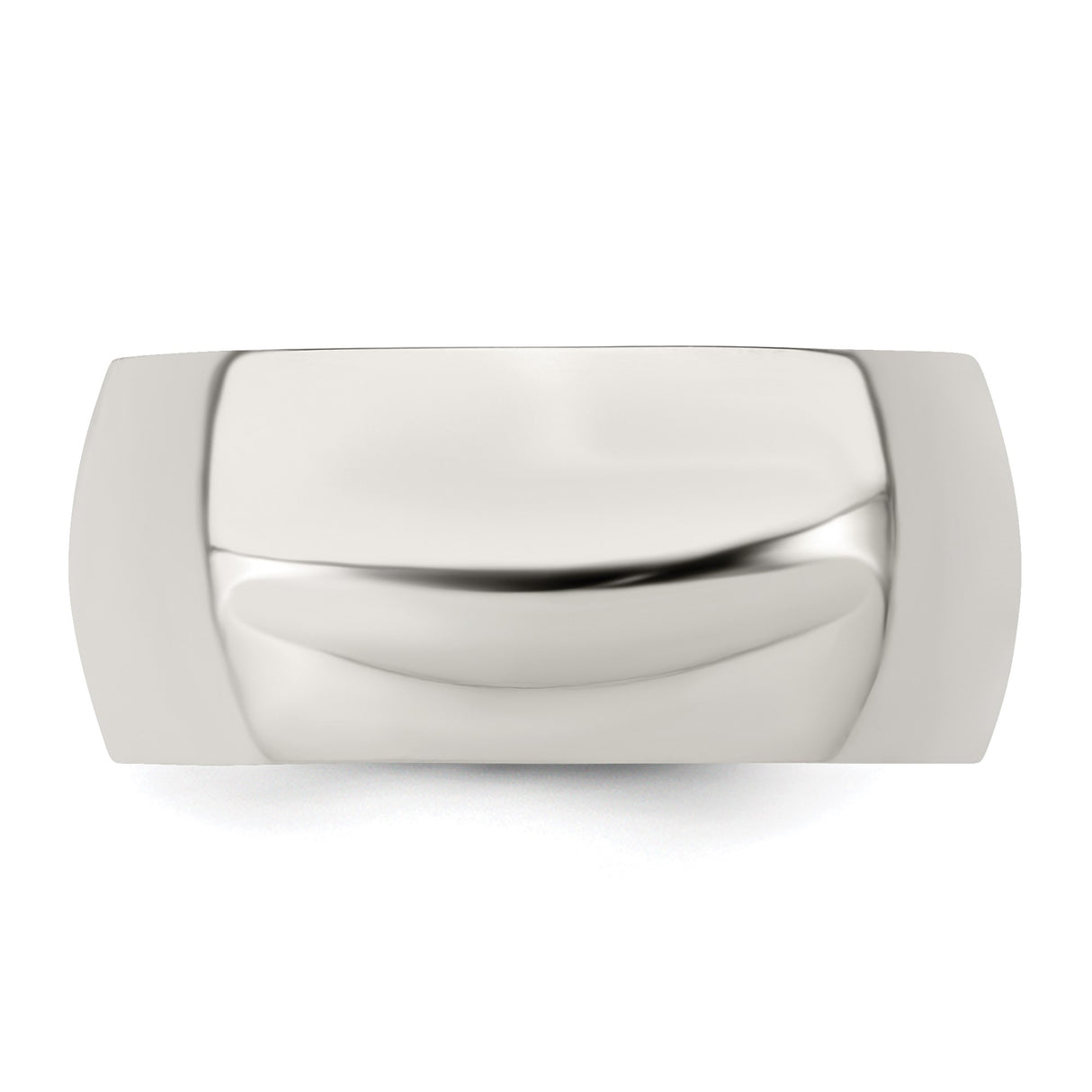 Sterling Silver Domed wedding band ring detail view