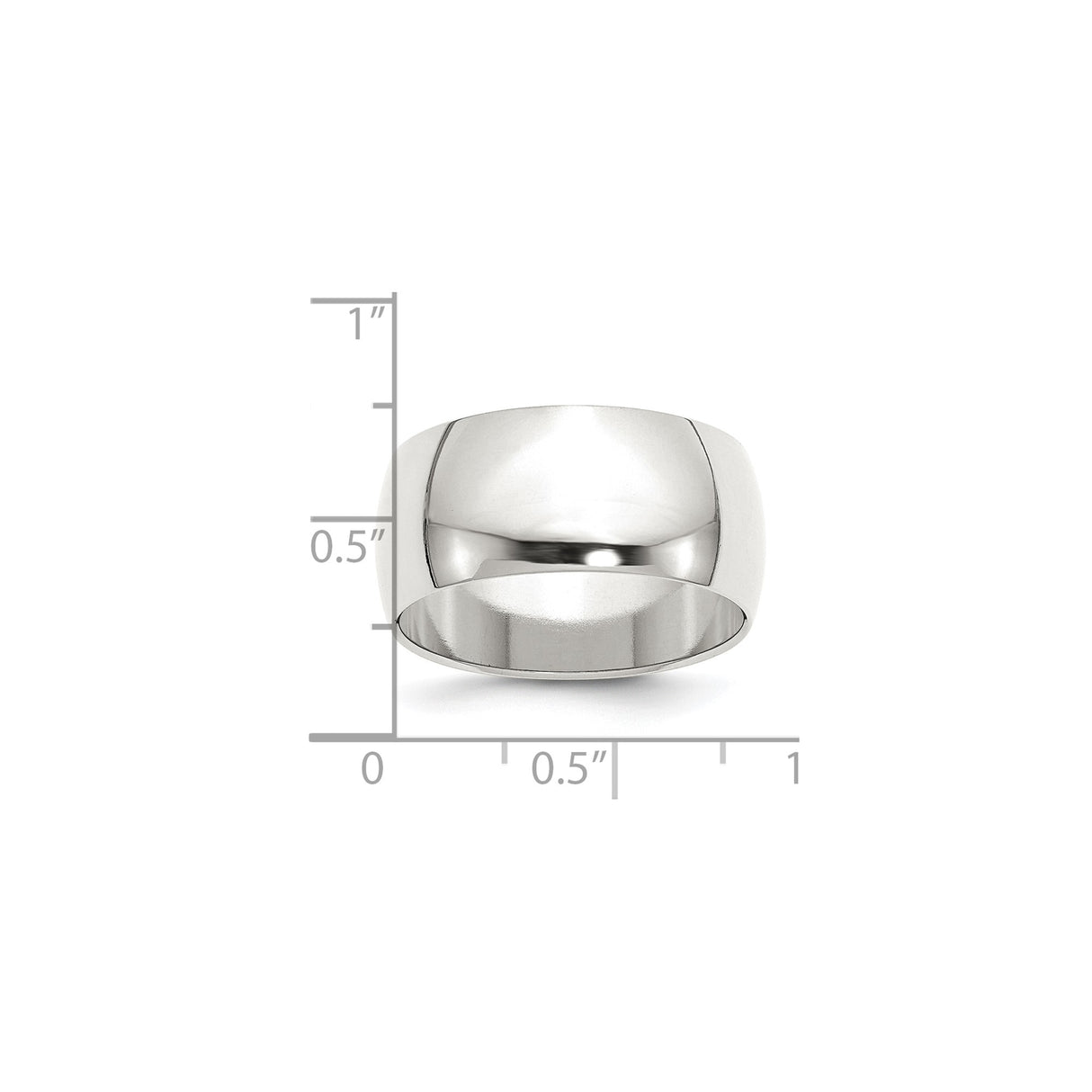 Sterling Silver Domed wedding band ring shown for scale