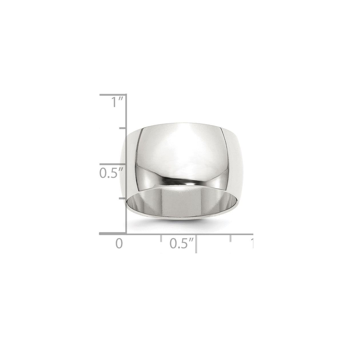 Sterling Silver Domed wedding band ring shown for scale