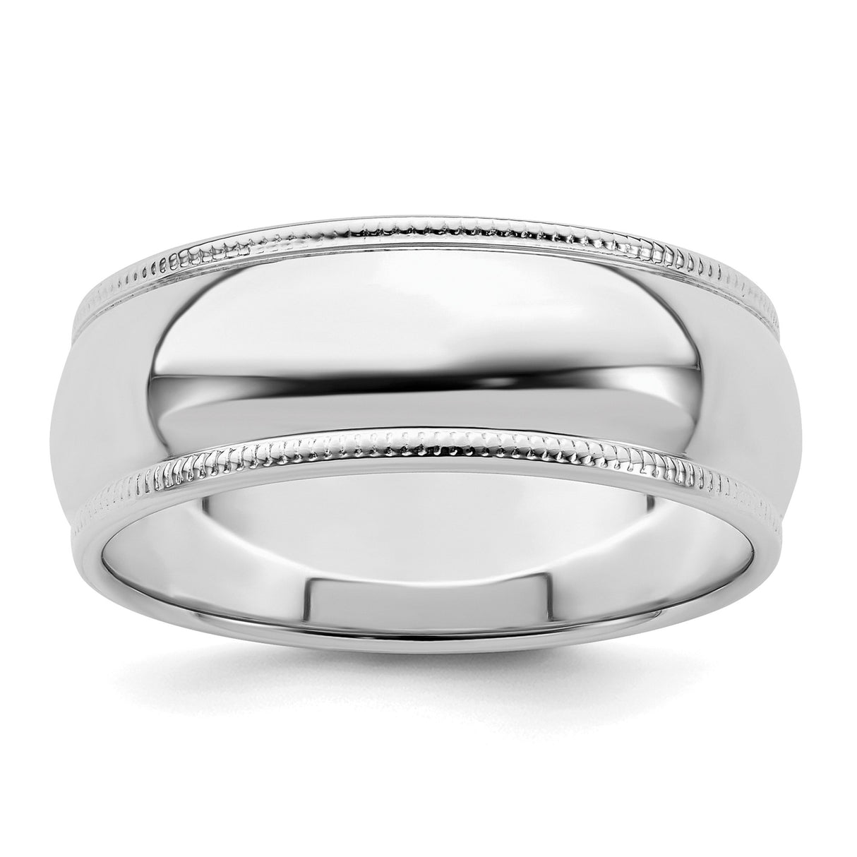 Sterling Silver Milgrain, Domed wedding band ring