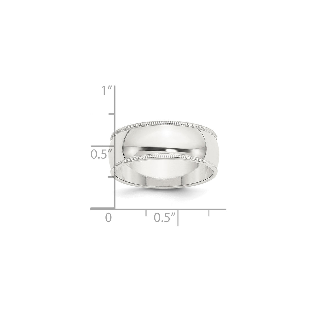 Sterling Silver Milgrain, Domed wedding band ring shown for scale