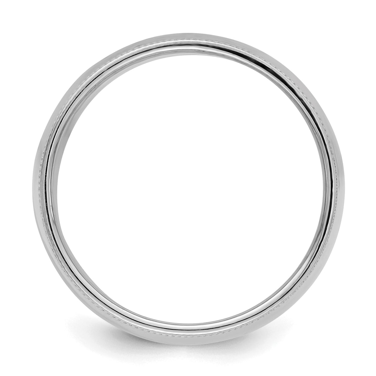 Sterling Silver Milgrain, Domed wedding band ring alternate angle