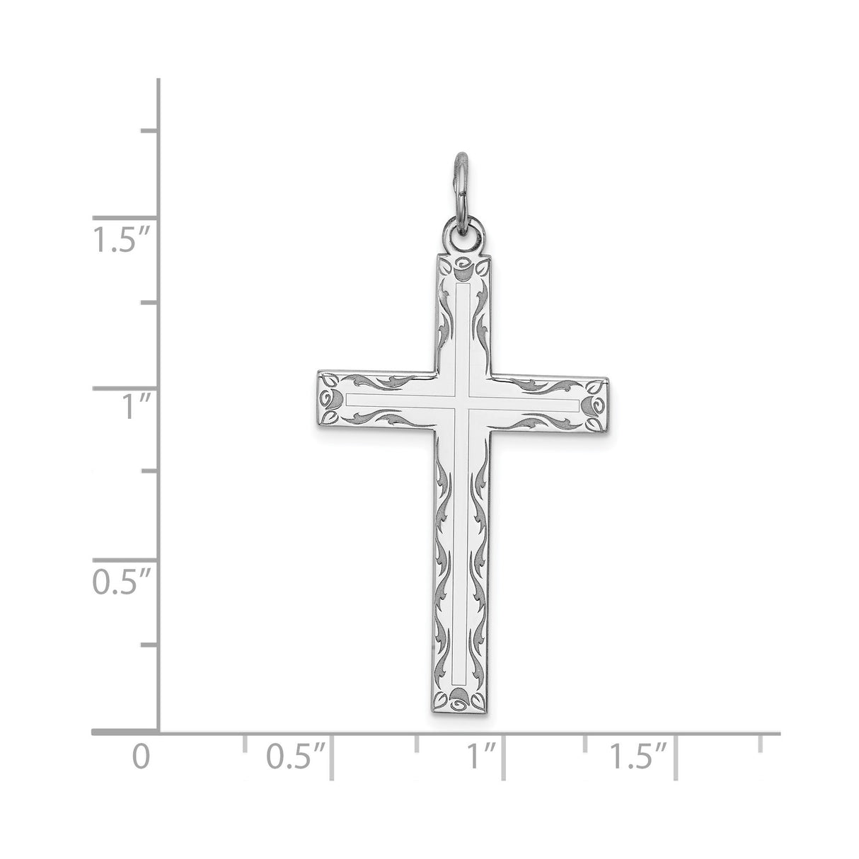 Sterling Silver Latin Cross Pendant with Mirror Finish, Unisex Religious Jewelry