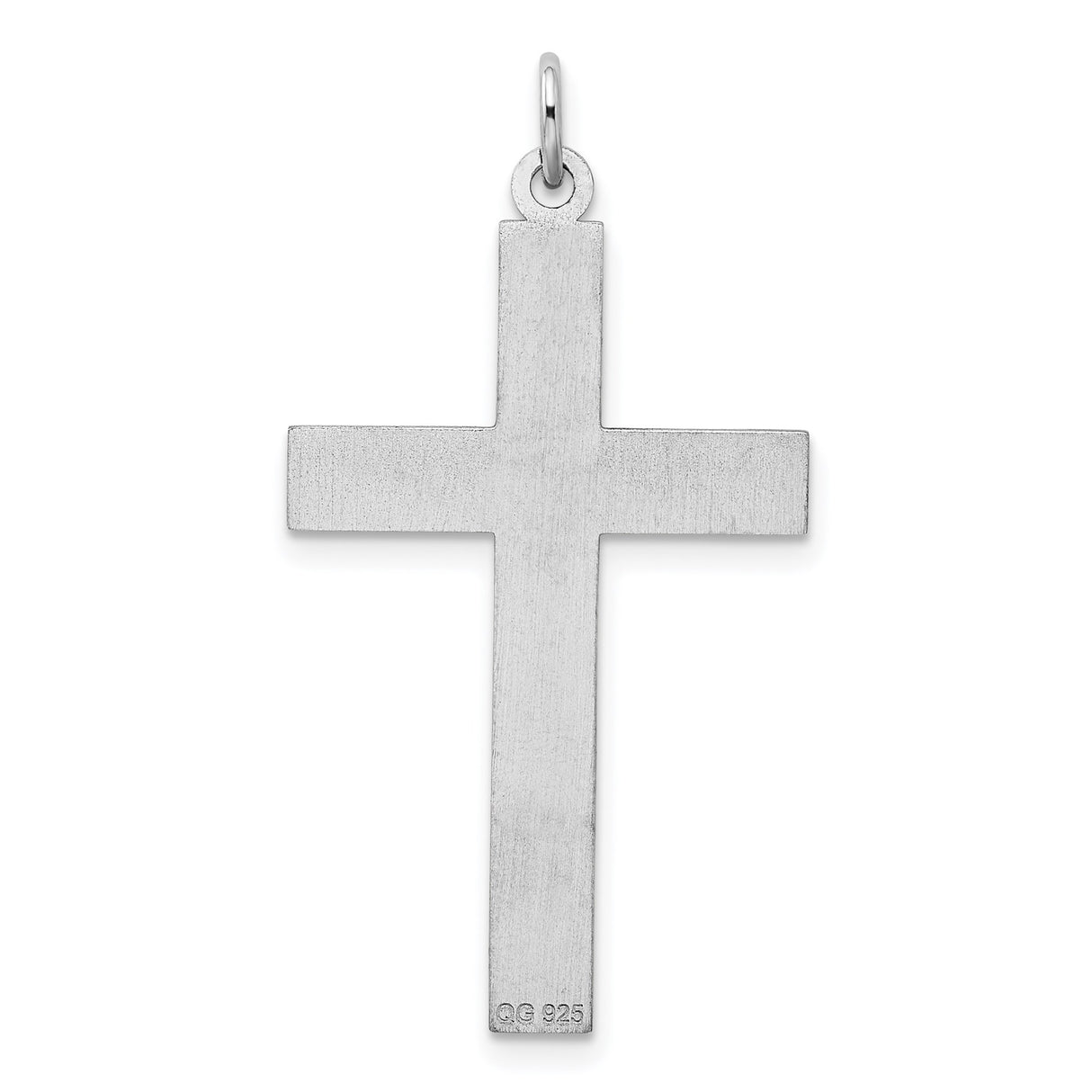 Sterling Silver Latin Cross Pendant with Ichthys Symbol and Eye Detail