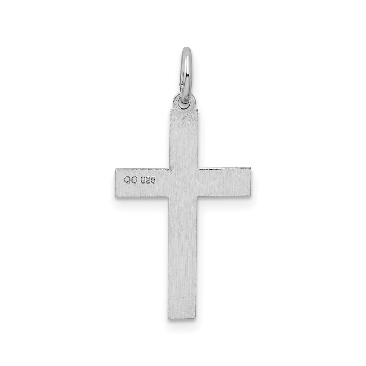 Sterling Silver Cross Pendant with Dual Latin Design, Modern Religious Symbol for Men and Women