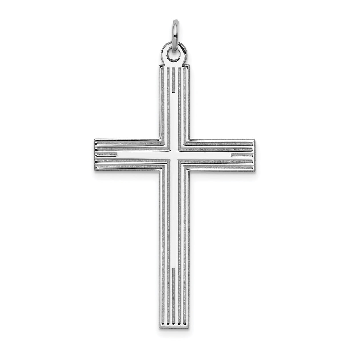 Sterling Silver Cross Pendant with Geometric Design, Unisex Christian Jewelry for Daily Wear