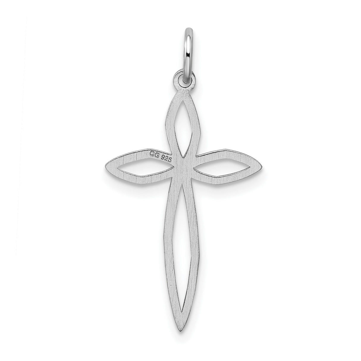 Sterling Silver Cross Pendant with Open Design and Mirror Finish for Men and Women