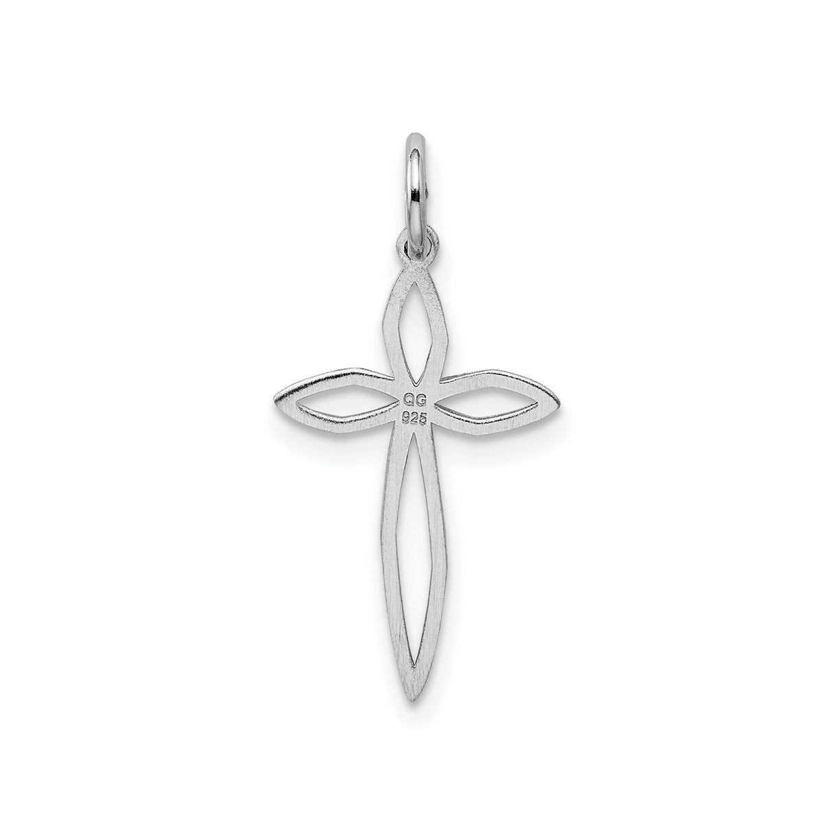Sterling Silver Cross Pendant with Open Floral Design for Men and Women