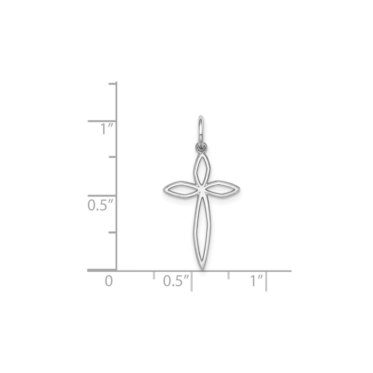 Sterling Silver Cross Pendant with Open Floral Design for Men and Women