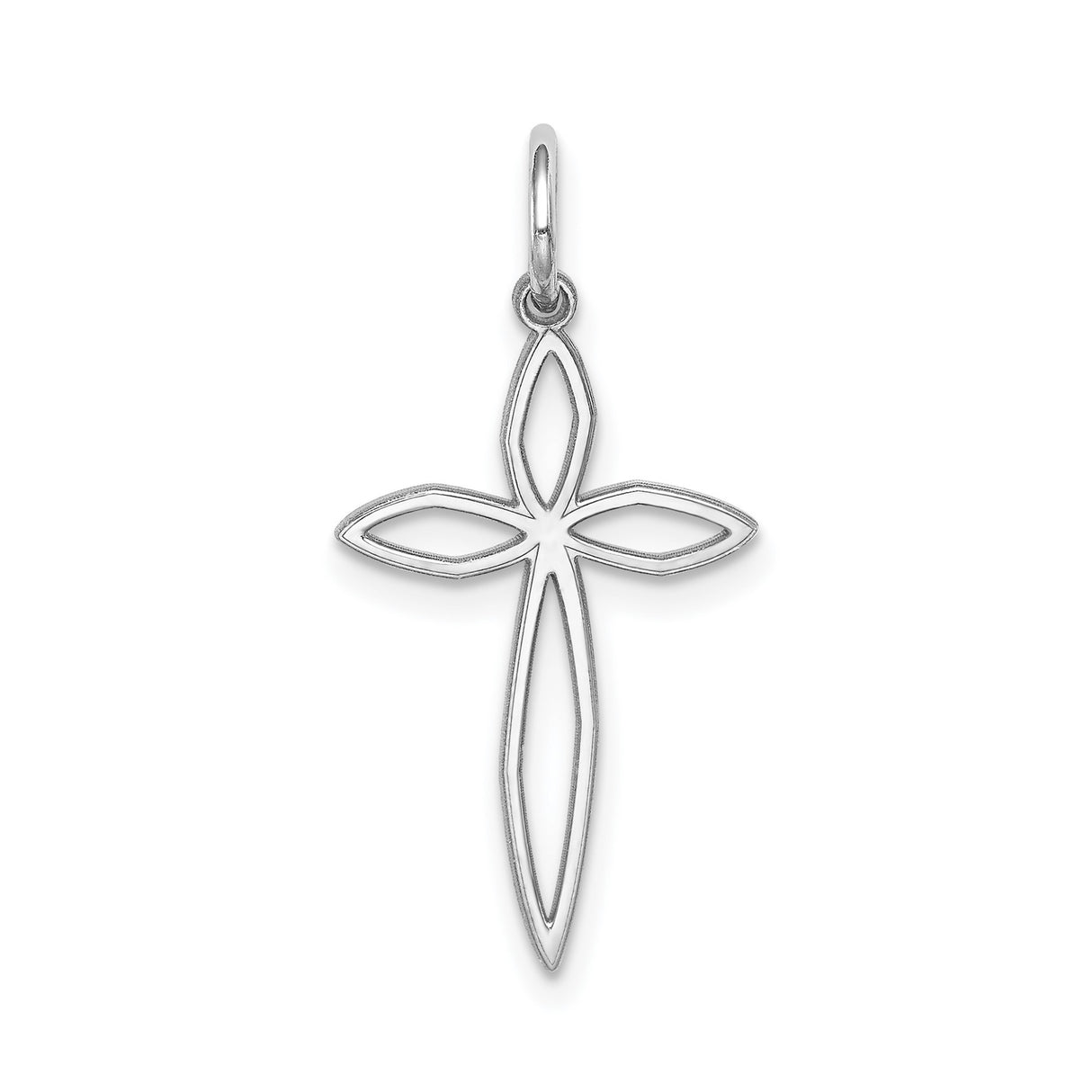 Sterling Silver Cross Pendant with Open Floral Design for Men and Women