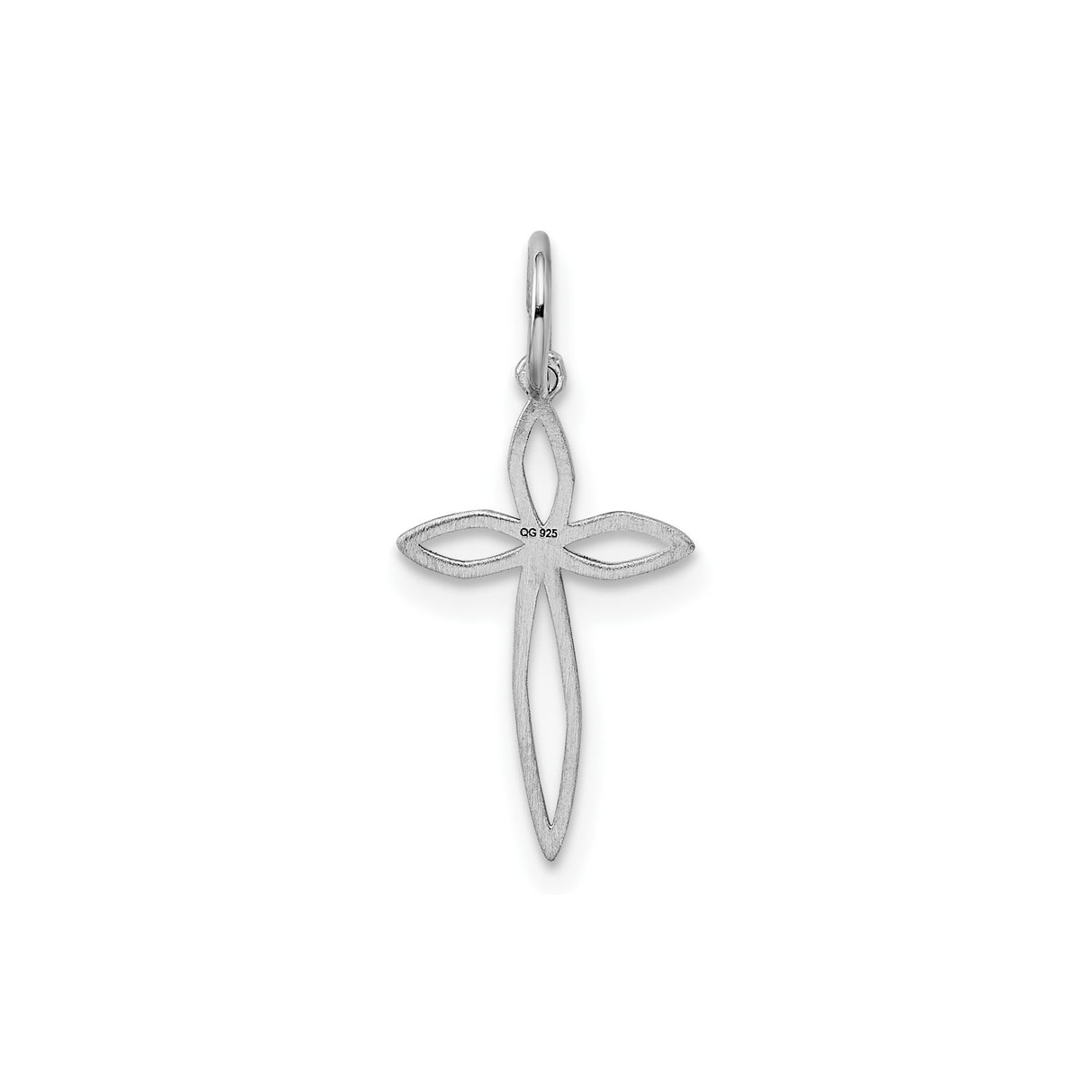 Sterling Silver Cross Pendant with Openwork Design and Minimalist Religious Style