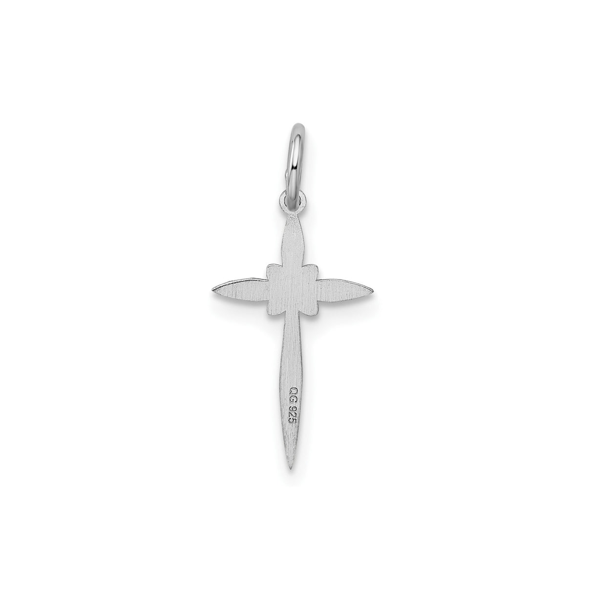 Sterling Silver Cross Pendant with Floral Motif and Geometric Design for Men and Women