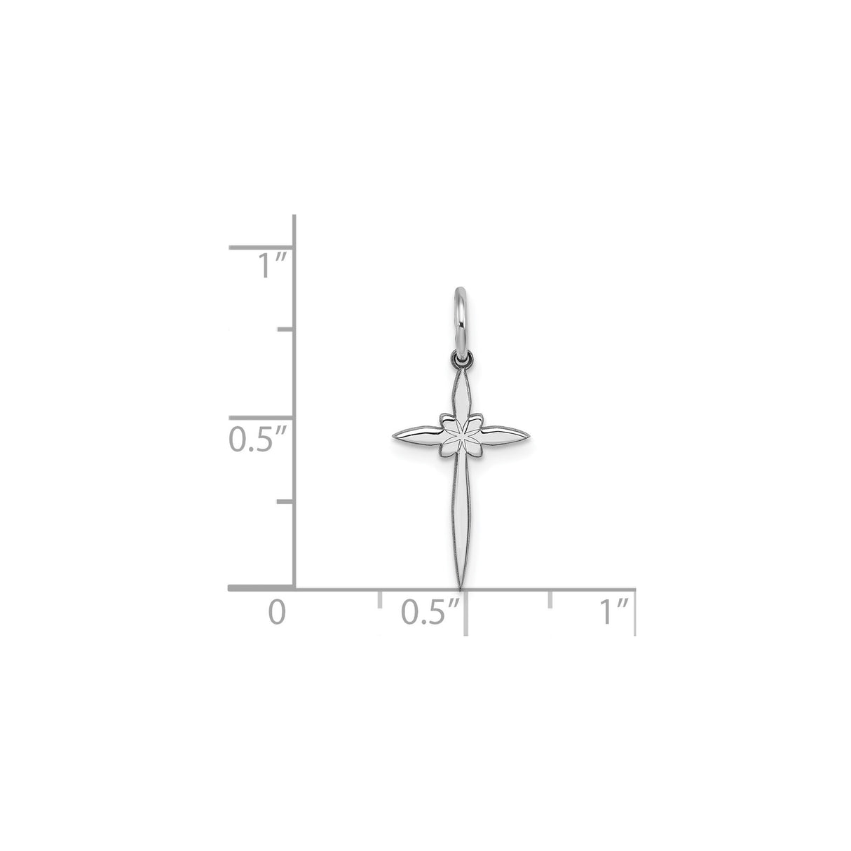 Sterling Silver Cross Pendant with Floral Motif and Geometric Design for Men and Women