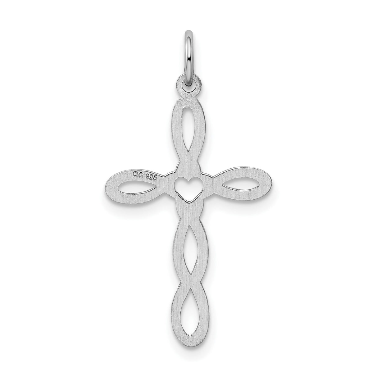 Sterling Silver Infinity Cross Pendant with Satin Finish, Spiritual Symbol of Faith and Love