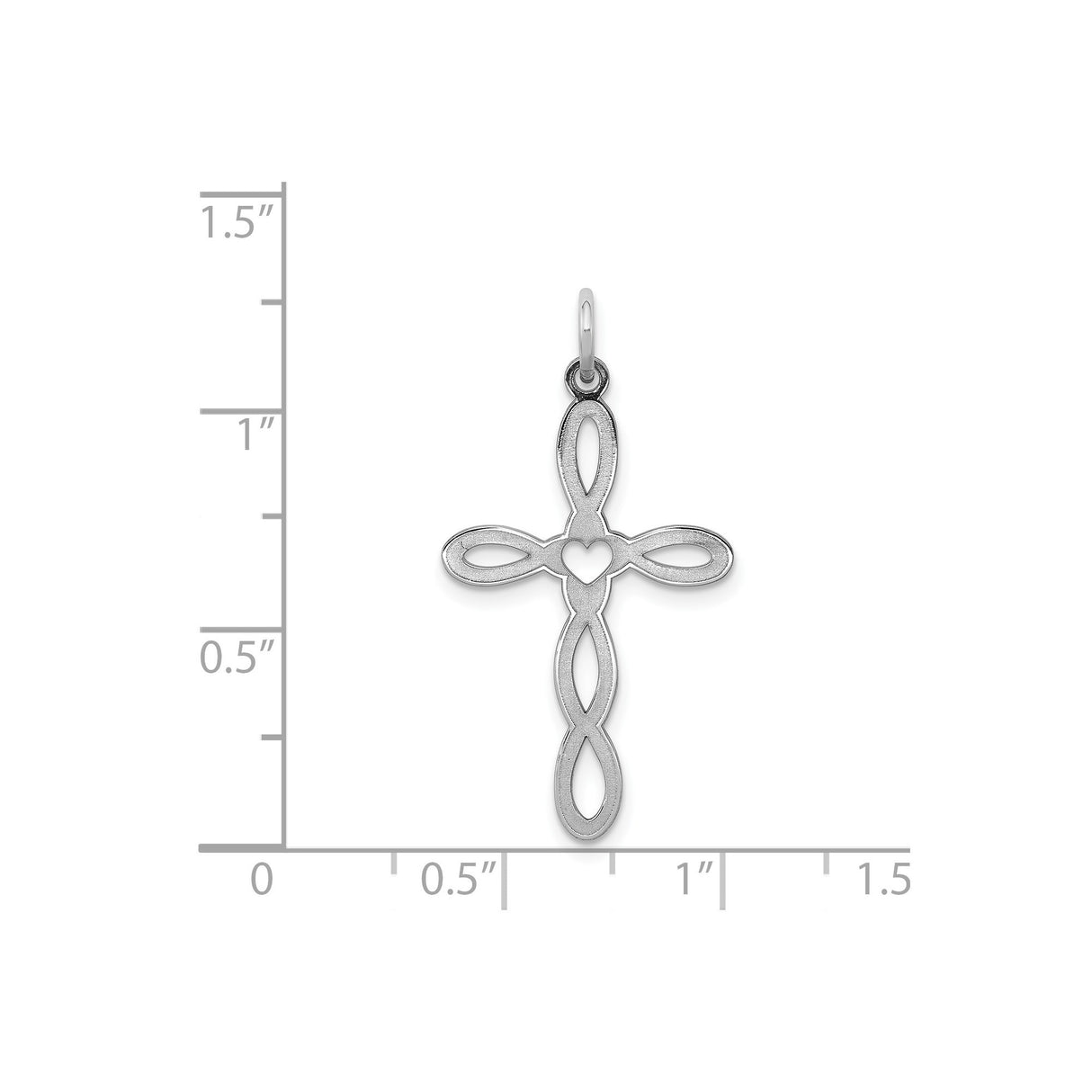 Sterling Silver Infinity Cross Pendant with Satin Finish, Spiritual Symbol of Faith and Love