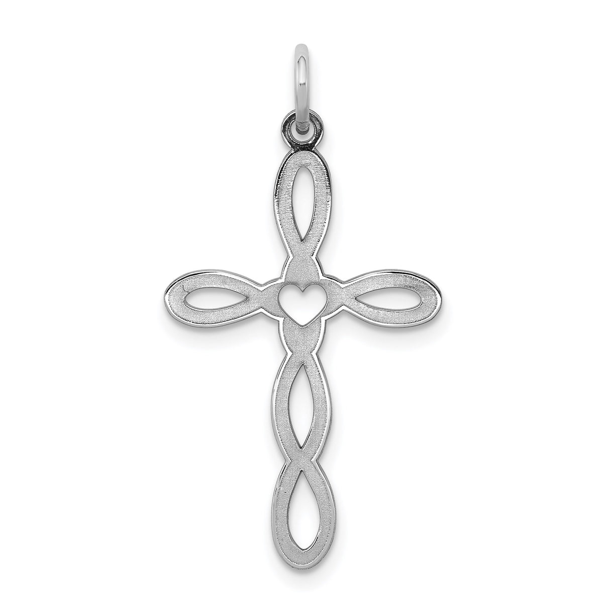 Sterling Silver Infinity Cross Pendant with Satin Finish, Spiritual Symbol of Faith and Love