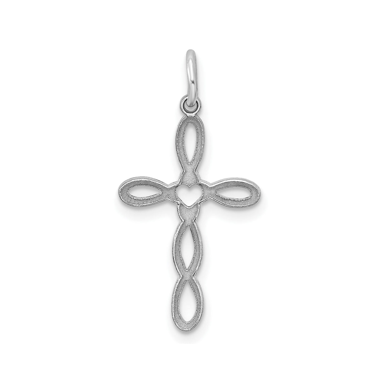 Sterling Silver Cross Pendant with Modern Loop Design, Unisex Spiritual Jewelry