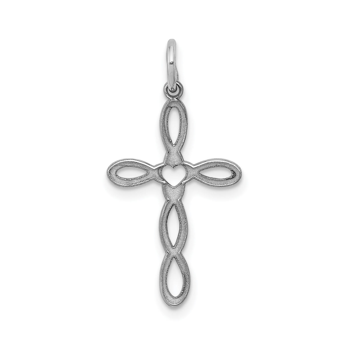 Sterling Silver Cross Pendant with Modern Loop Design, Unisex Spiritual Jewelry