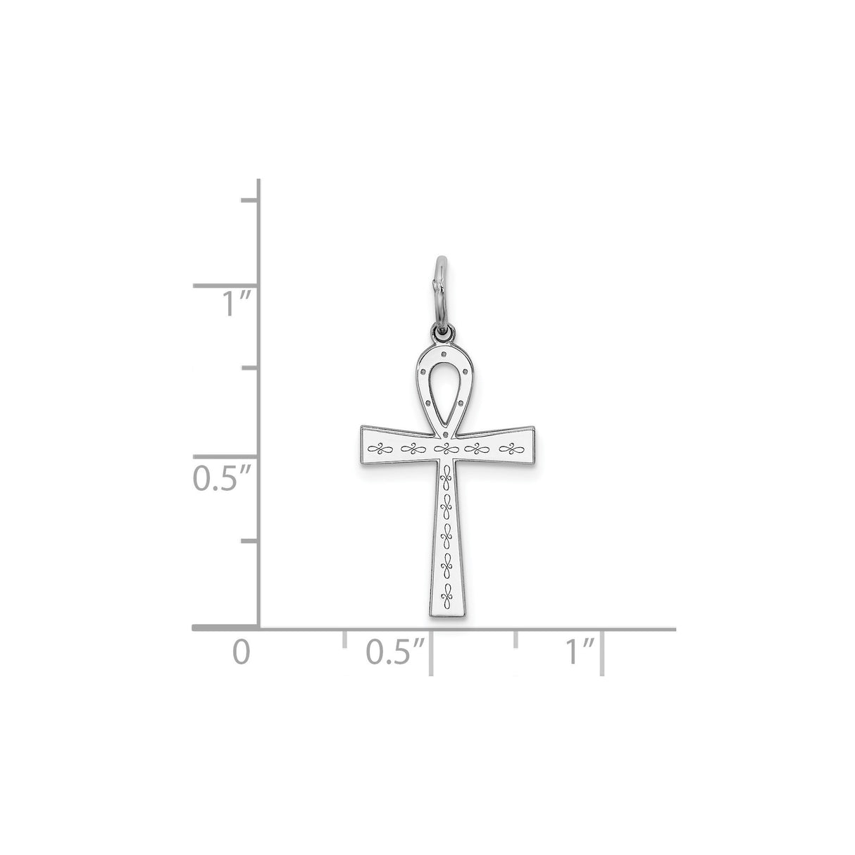 Sterling Silver Ankh Pendant with Polished Finish, Egyptian Symbol of Eternal Life