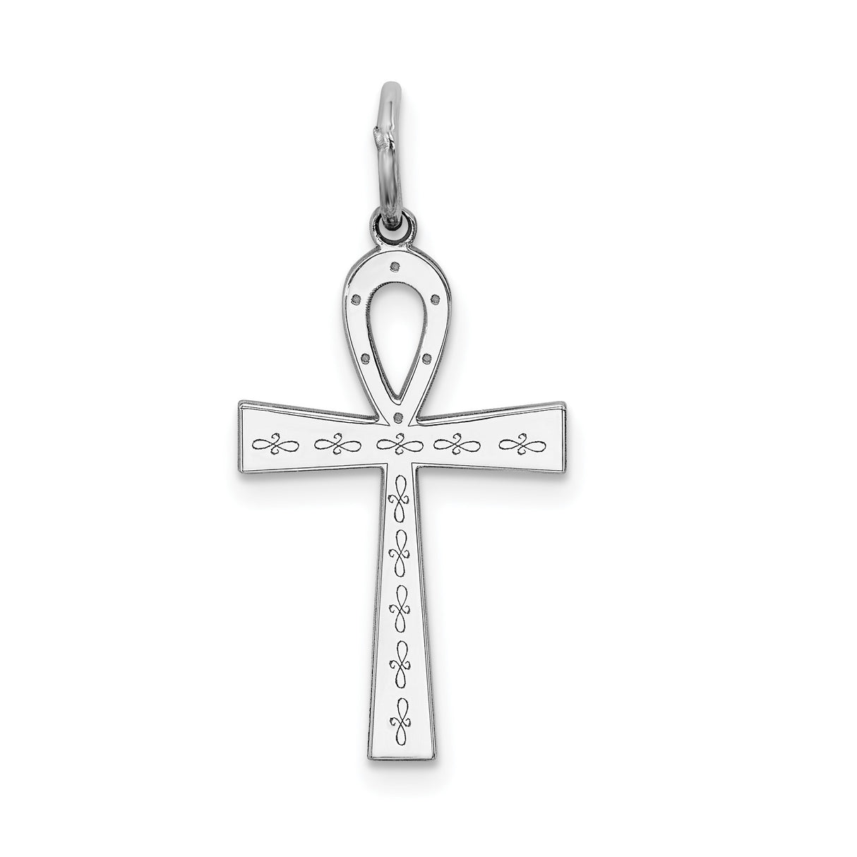 Sterling Silver Ankh Pendant with Polished Finish, Egyptian Symbol of Eternal Life