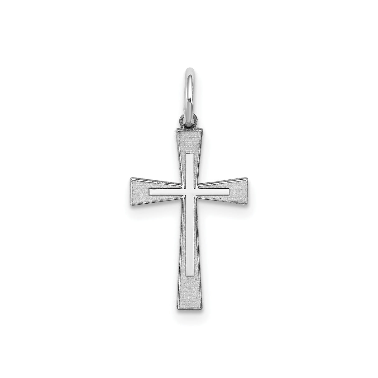 Sterling Silver Cross Pendant with Polished Matte Finish, Sleek Latin Faith Symbol Design