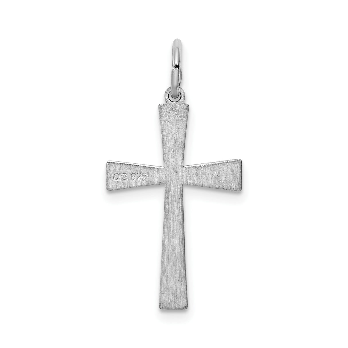 Sterling Silver Cross Pendant with Tapered Design and Polished Finish