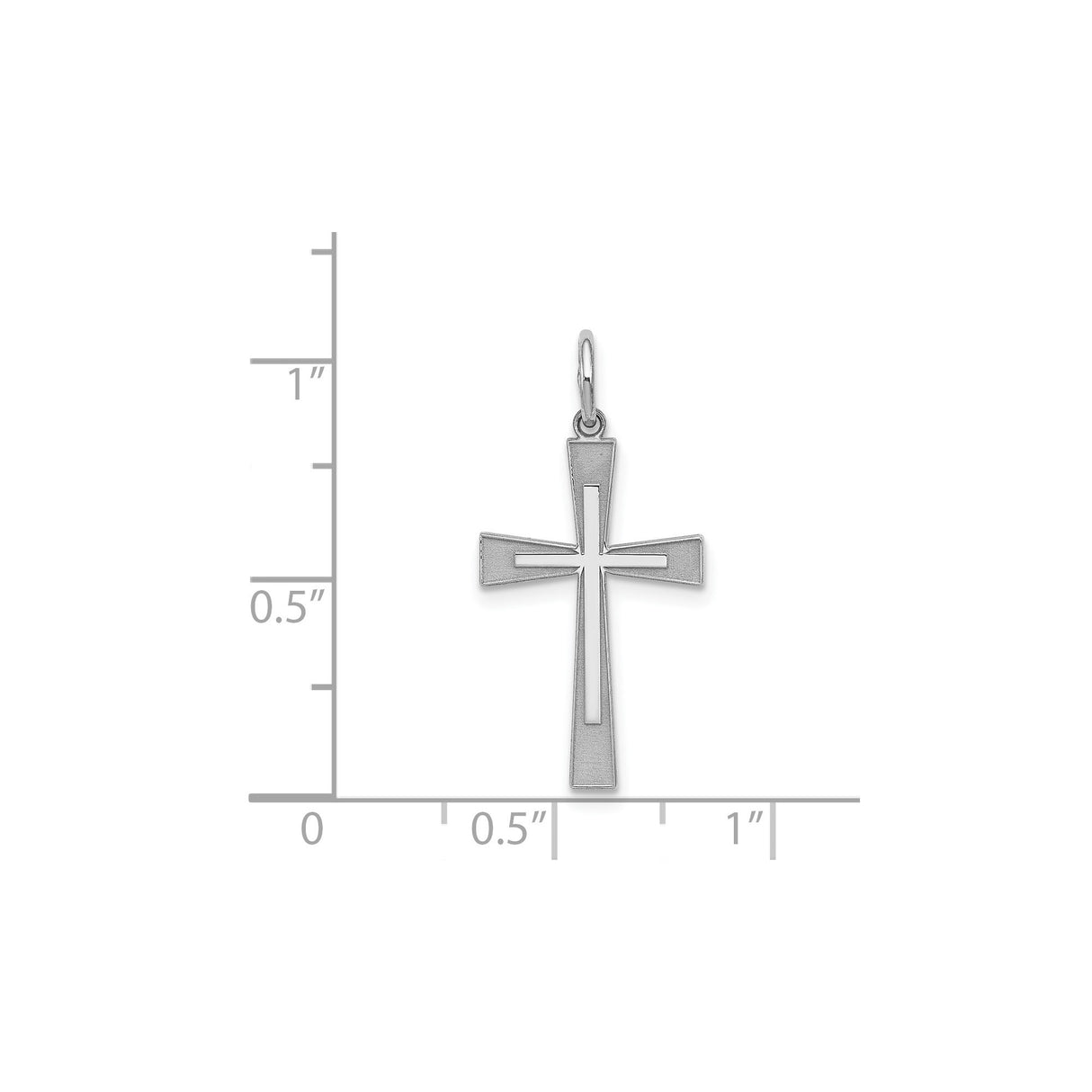 Sterling Silver Cross Pendant with Tapered Design and Polished Finish