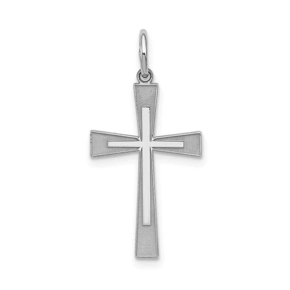 Sterling Silver Cross Pendant with Tapered Design and Polished Finish