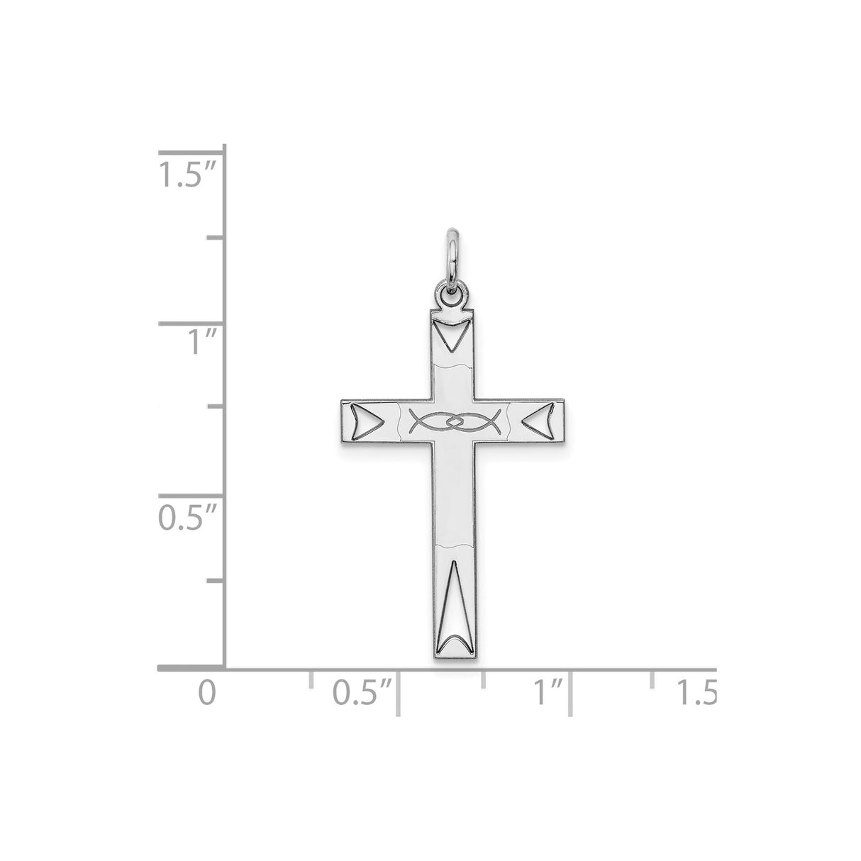 Sterling Silver Faith Pendant with Latin Cross Ichthys Charm for Men and Women