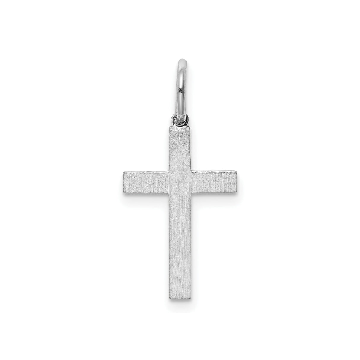 Sterling Silver Latin Cross Pendant with Brushed Finish and Etched Diamond Pattern
