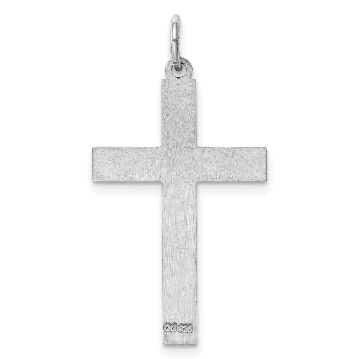 Sterling Silver Cross Pendant, Minimalist Polished Matte Finish, Latin Religious Design for Men and Women