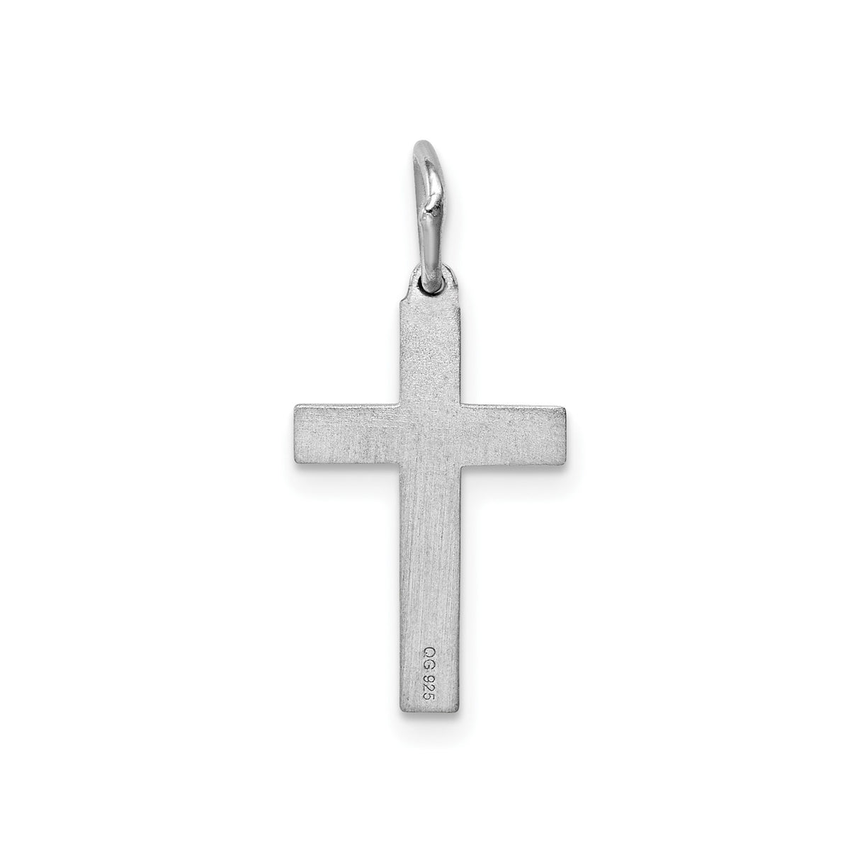 Sterling Silver Cross Pendant with Polished Finish, Latin Religious Charm for Men and Women