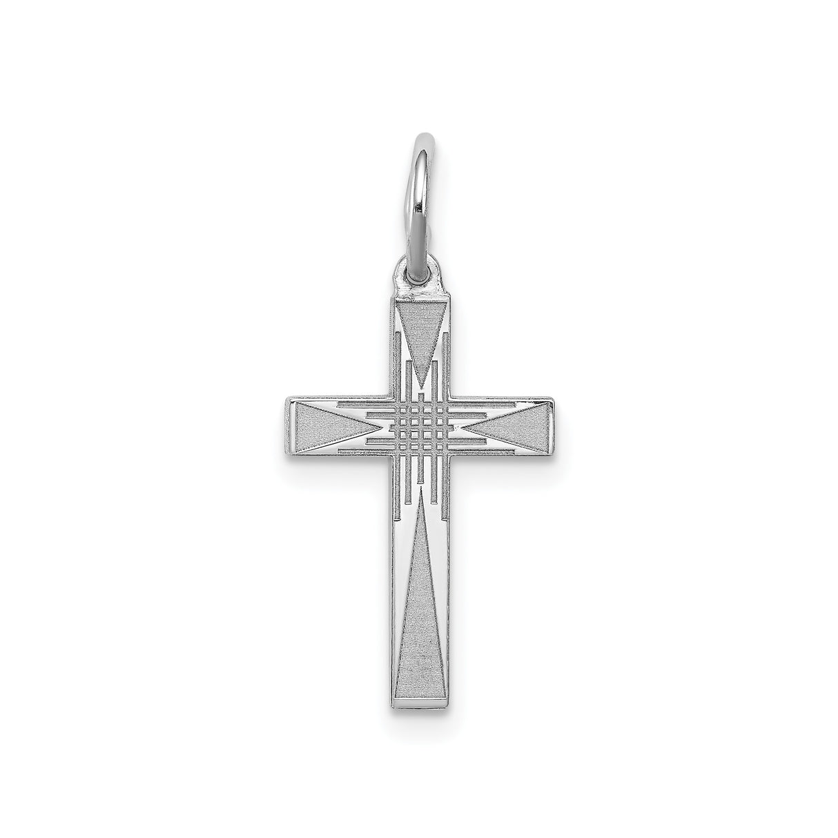 Sterling Silver Cross Pendant with Polished Finish, Latin Religious Charm for Men and Women