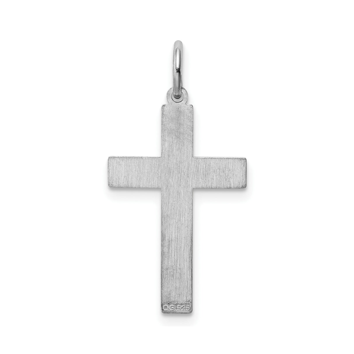 Sterling Silver Latin Cross Pendant with Geometric Design and Woven Texture