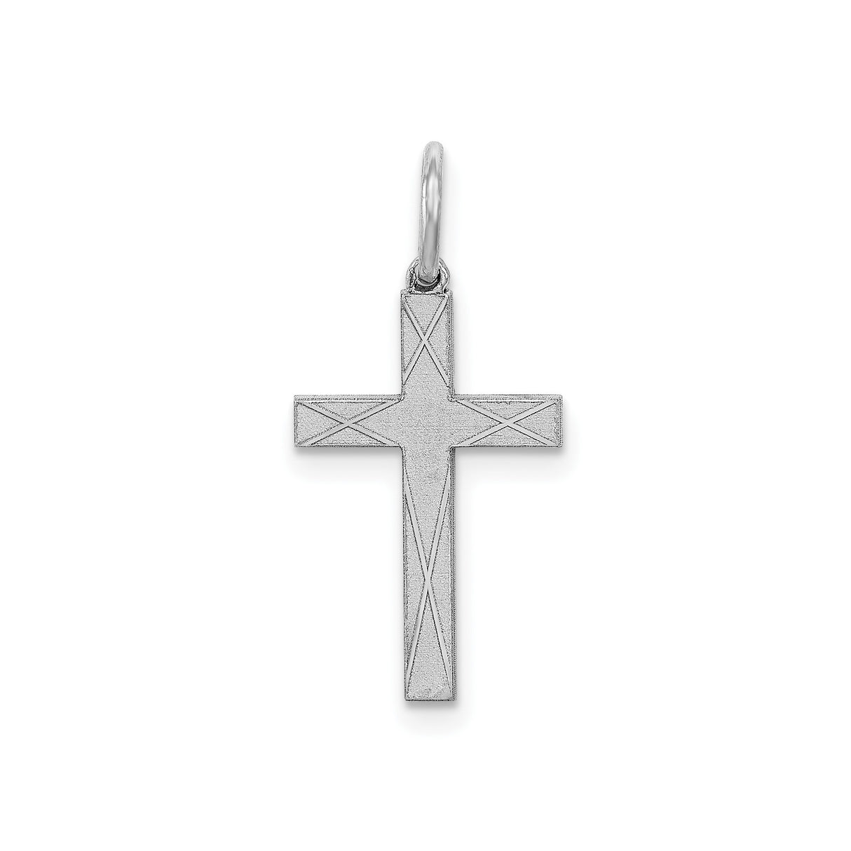Sterling Silver Cross Pendant with Matte Brushed Finish, Modern Unisex Religious Charm
